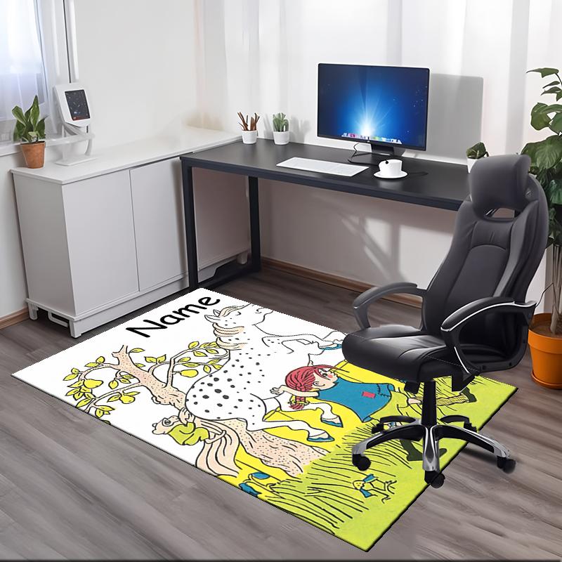 Custom Name Pippi Printed Carpet Rug For Office Chair Living Room Bedroom Kitchen Room Decor Gifts