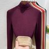Autumn and winter women's clothing containing wool and silk bottoming shirt women's inner heating fleece warm turtleneck top with fleece and thicker