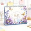 Creative Floral Pattern Desk Calendar Office Desktop Self Discipline Planning Calendar