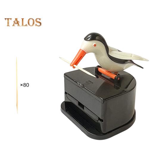 Bird Toothpick Dispenser Press Woodpecker Toothpick Holder Portable Home Office Restaurant Desktop Automatic Toothpick Organizer Container