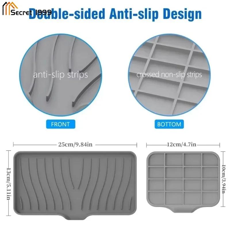 Abtropfgestell aus Silikon Seifenschalen Seifenhalter Anti-Rutsch-Pad Freies Stanzen Seifendose Küche Badezimmer Arbeitsplatte Rutschfestes Seifenregal