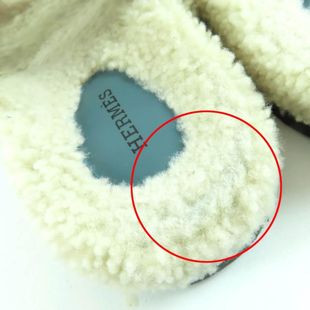 Great HERMES Sandals Gypre Blue Suede Leather Women 36 Used