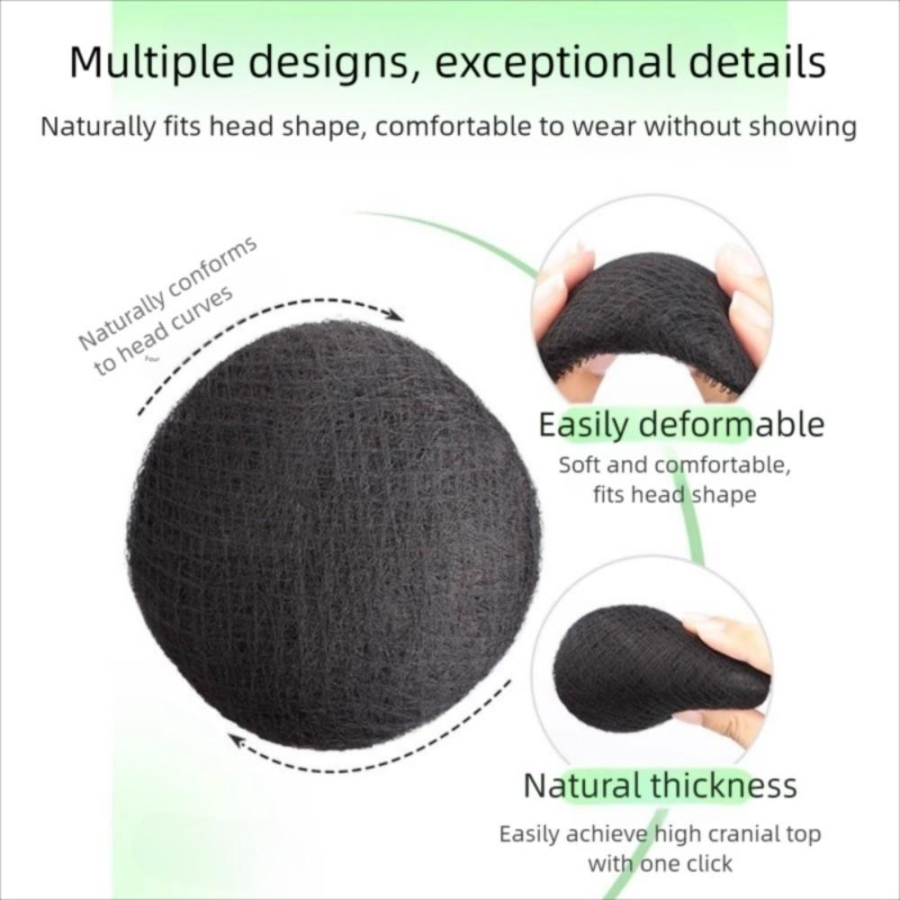 Traceless Pasted Hair Pads Synthetic Invisible Fluffy Hair Cushion  Back of The Head