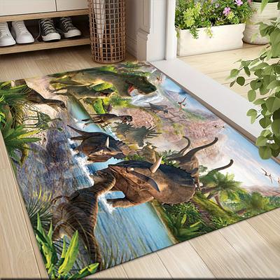 Covor Adventure Lumea Dinozaurilor Moale Lavabil Antiderapant Covorașe pentru Canapea Cameră de Zi Acasă Covor de Crăciun Personalizat