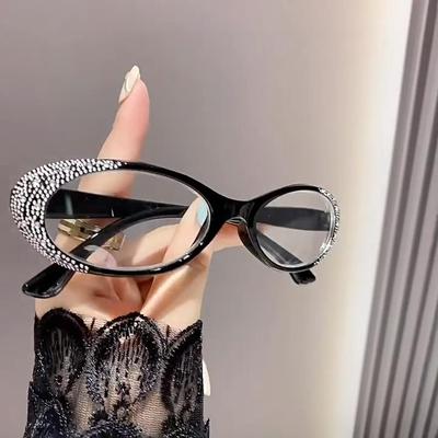 Vintage Diamond Frame Far Sight Eyeglasses Luksusowe Unisex Niebieskie Światło Blokujące Okulary Do Czytania Wykończone Damskie Dioptrie