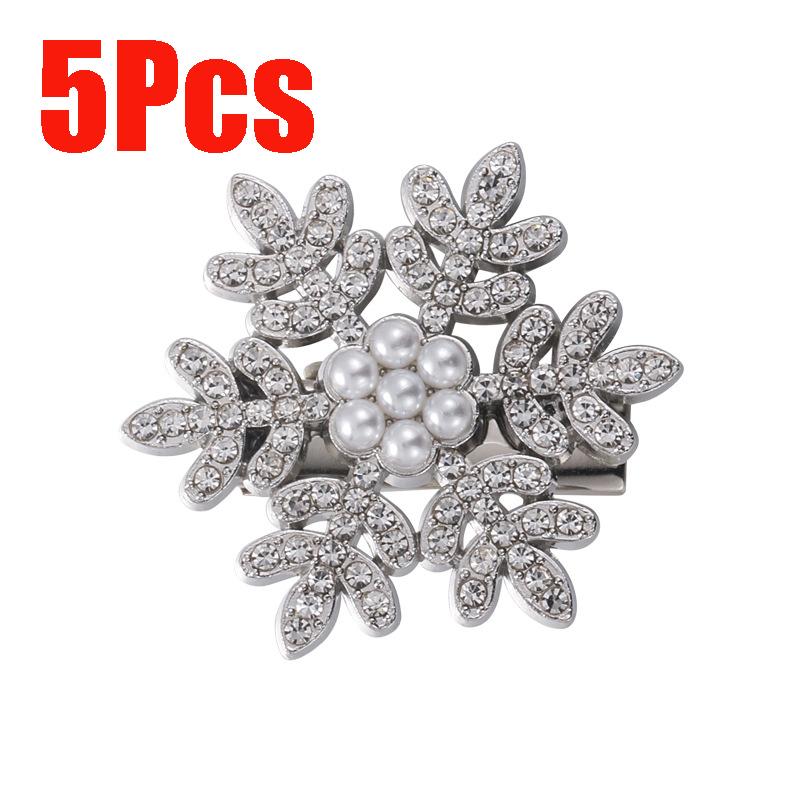 1/5Pcs Snowflake Rhinestone Hair Clips Crystal Hairpin for Women Barrettes Wedding Bridal Christmas Ornaments Hair Accessories