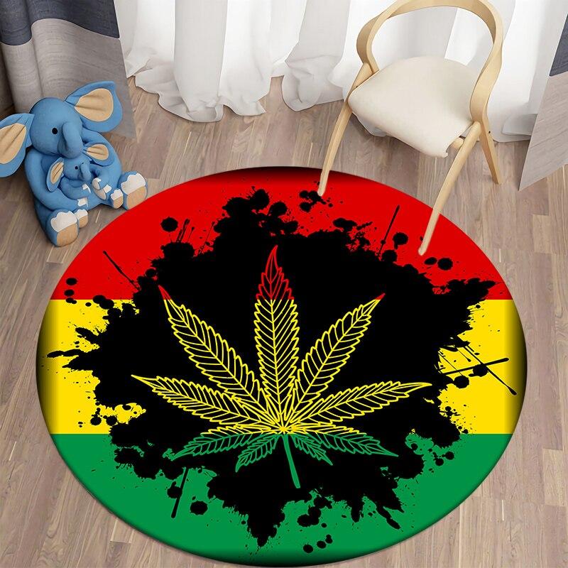 Black Cat Kawaii HD Printed Round Carpet for Living Room Rugs Camping Picnic Mats Flannel Anti-Slip Rug Yoga Mat Stranger Things