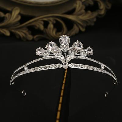 Korean Simple Diamond-encrusted Bridal Crown Tiara, Fashionable Wedding Dress Accessories, Princess Birthday Party Dress, Accessories, Jewelry