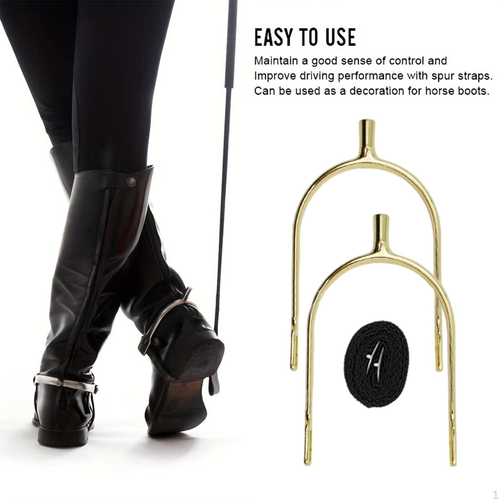 

2Pcs Horse with 2 Straps Boot Equipment Equestrian Accessories Riding Gear for Lovers Beginners золотий