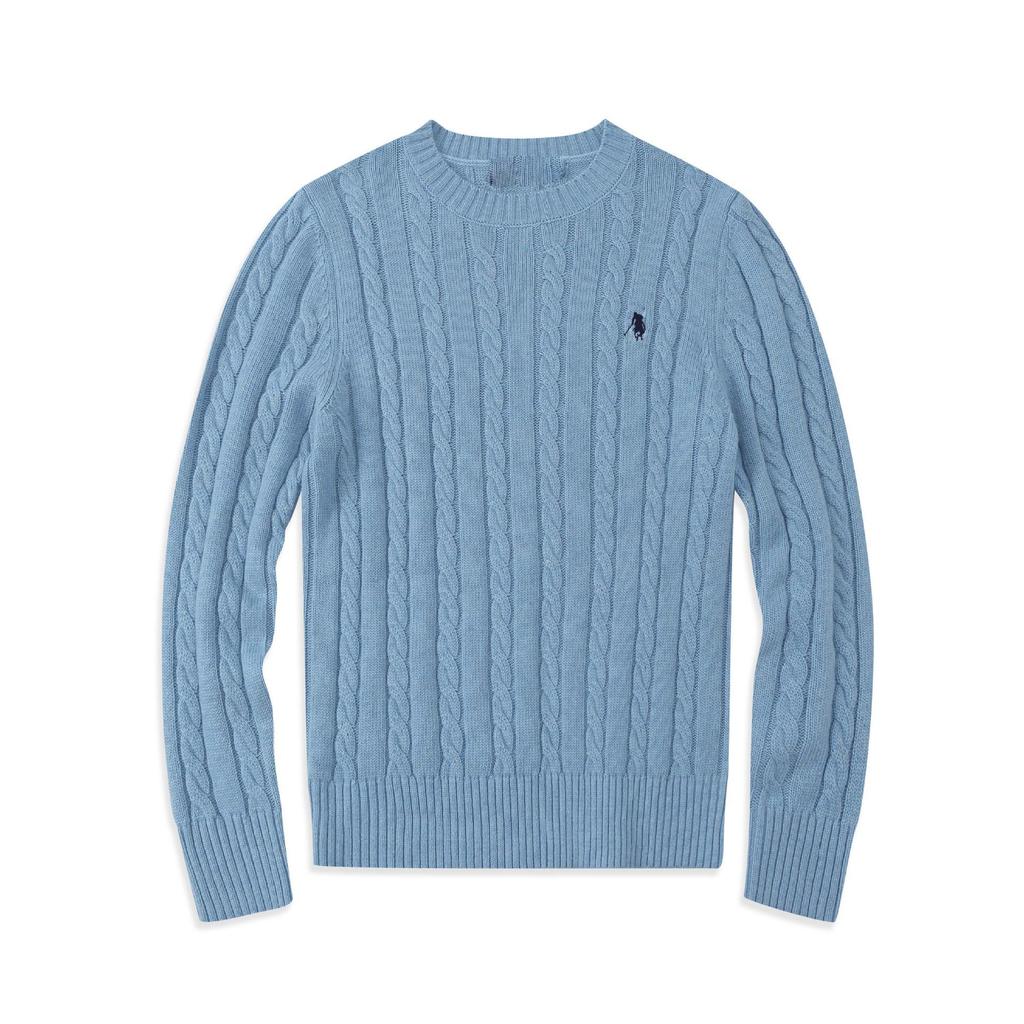 Men's & Couple's Casual Cable Knit Wool Sweater - Little Pony Design, Crew Neck, Winter Wear.