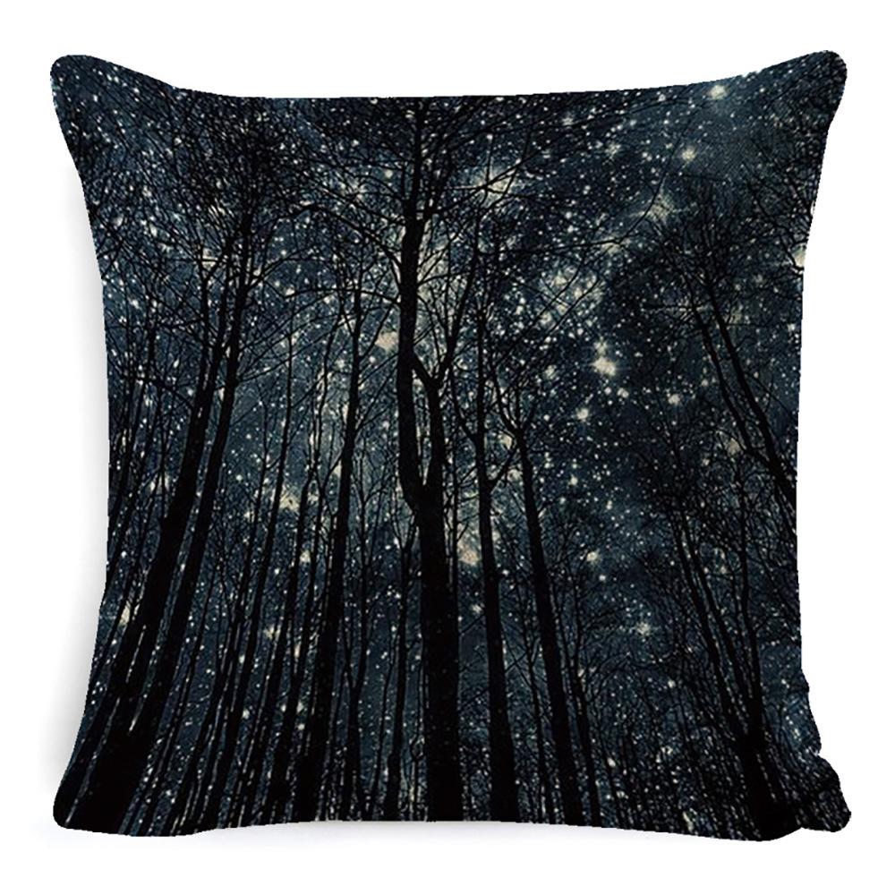 Nordic Sofa Pillow Light Luxury Style Living Room Bedside Cushion Cosmic Scenery Linen Pillow Case Without Core Waist Pillow