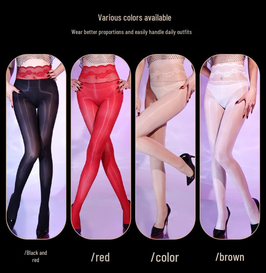 Peony Lace Seamless 5D Open Crotch Black Stockings - Erotic Women's Hosiery