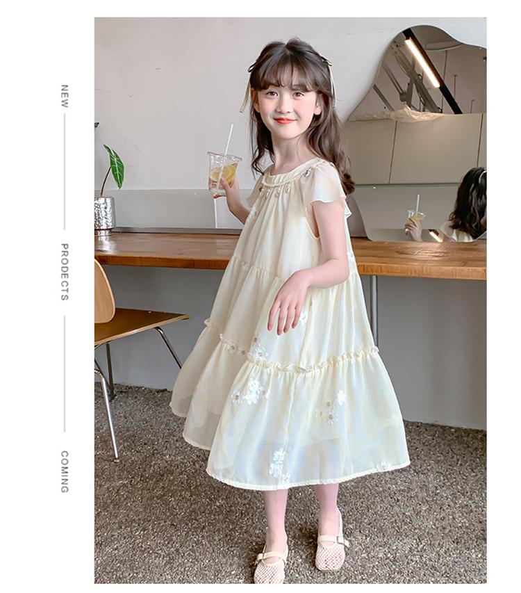 Girls' Dress Summer Dress New Summer Chiffon Elegant Princess Dress Summer Thin Girl Children's Dress