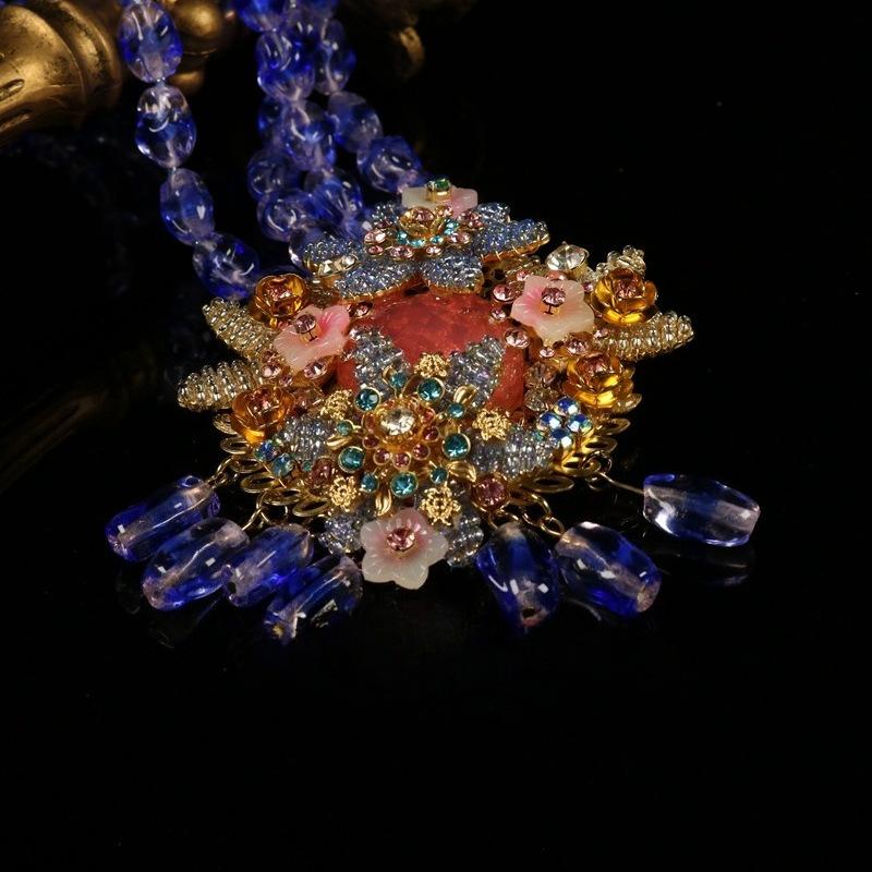 NISHIZAWA Glass Beaded Necklaces for Women Multi-layered Palace Style Retro Jewelry Fashion Elegant Collares Para Mujer