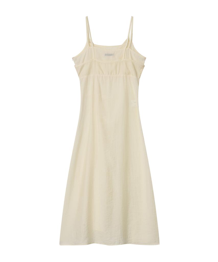 Marot Sheer Stripe Slip Dress_Cream