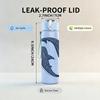 1PC Two Shark Ocean Animal Print 750ml Color Plastic Sports Water Bottle Leakproof Flip Straw Lid Suitable for Sports Office Home Use