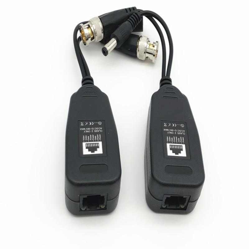 1 Pairs CCTV Coax BNC Video Power Balun Transceiver to CAT5e 6 RJ45 Connector HJ55