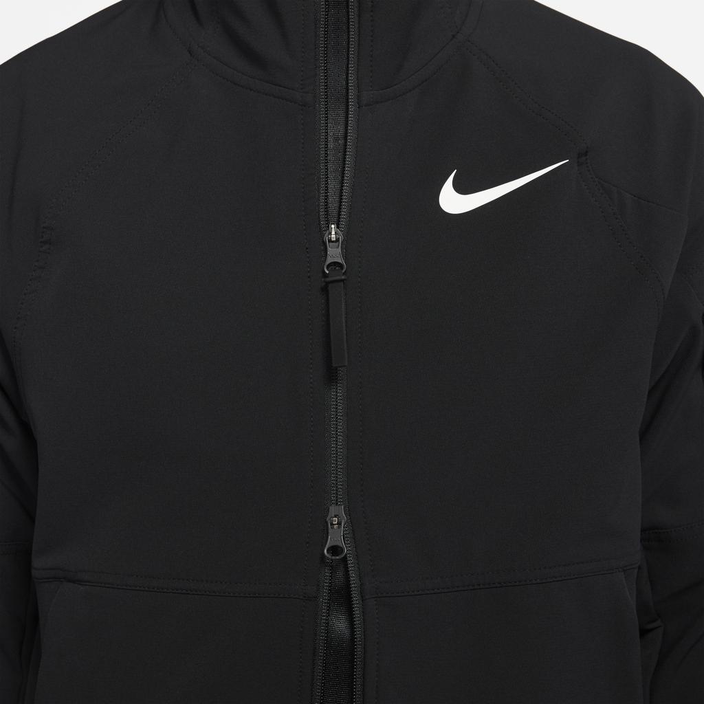 Nike Logo Print Stand Collar Hooded Jacket Men Jackets Black DQ6594-010