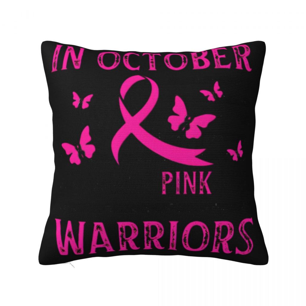 Tackle Breast Cancer Football Pillowcase Polyester Cushion Cover Gift Pillow Case Cover Home Zipper 40X40cm