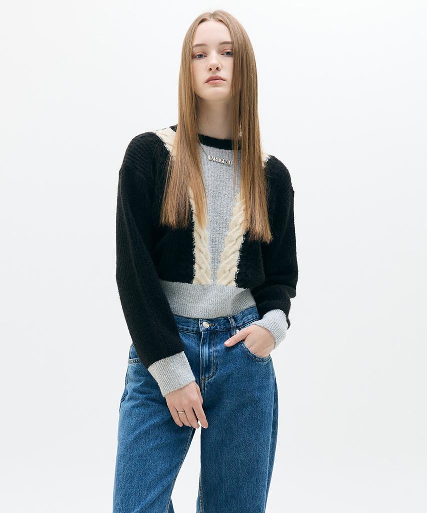 LARTIGENT Lx Cable Color Knit(Black)