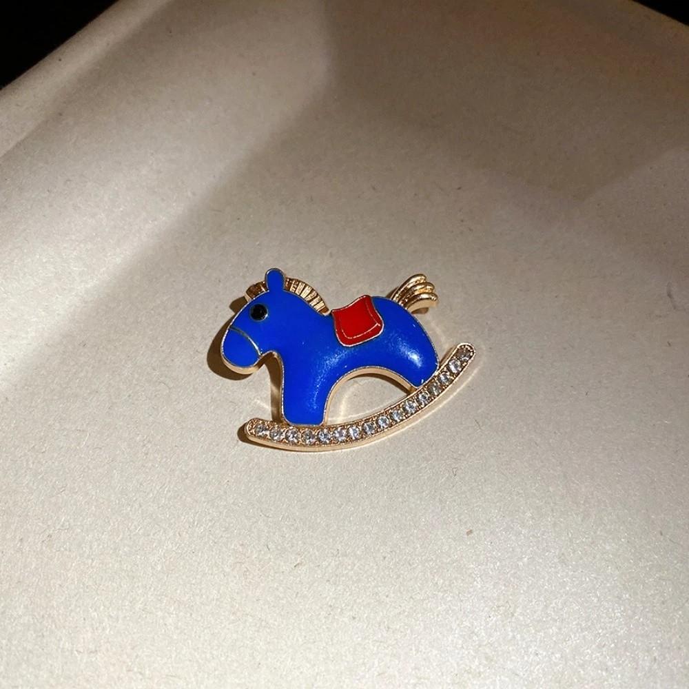 Rhinestone Little Horse Brooch Jewelry Accessories Animal Lapel Pins Luxury Zodiac Pony Pin  Unisex