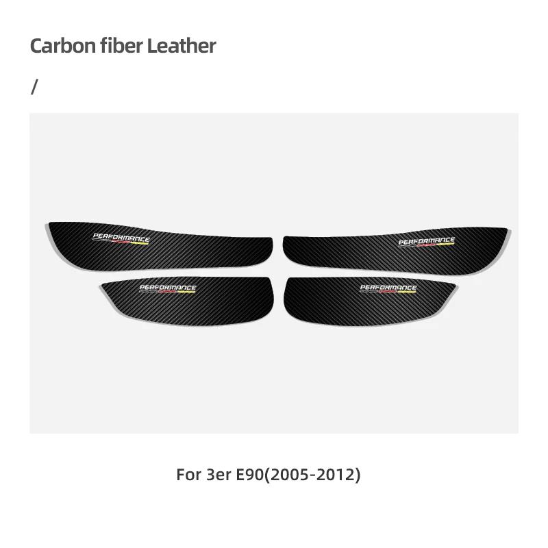 For BMW E90 F10 F30 F20 F34 F07 X3 F25 X5 F15 E70 X1 E84 Carbon Fiber PVC 4pcs Car Door Anti-Kick Pad Stickers Protector Films