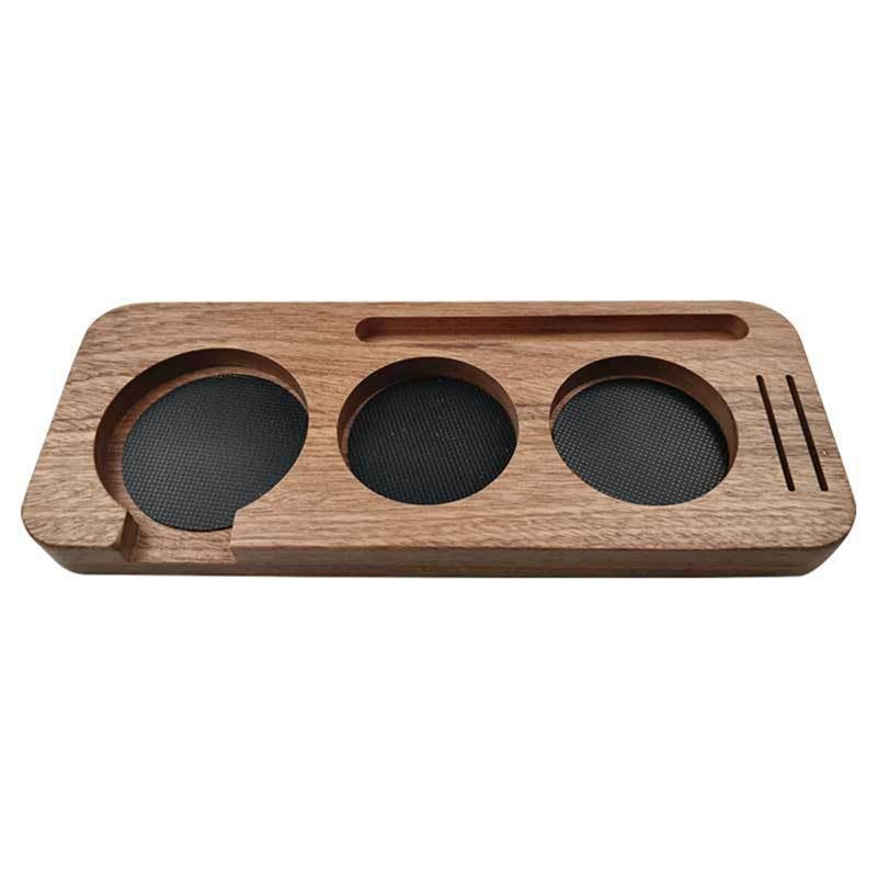 

AEE4-58 Mm Wooden Coffee Tamper Station Stand Coffee Portafilter Holder Presser Stand Espresso Distribution Lever Holder