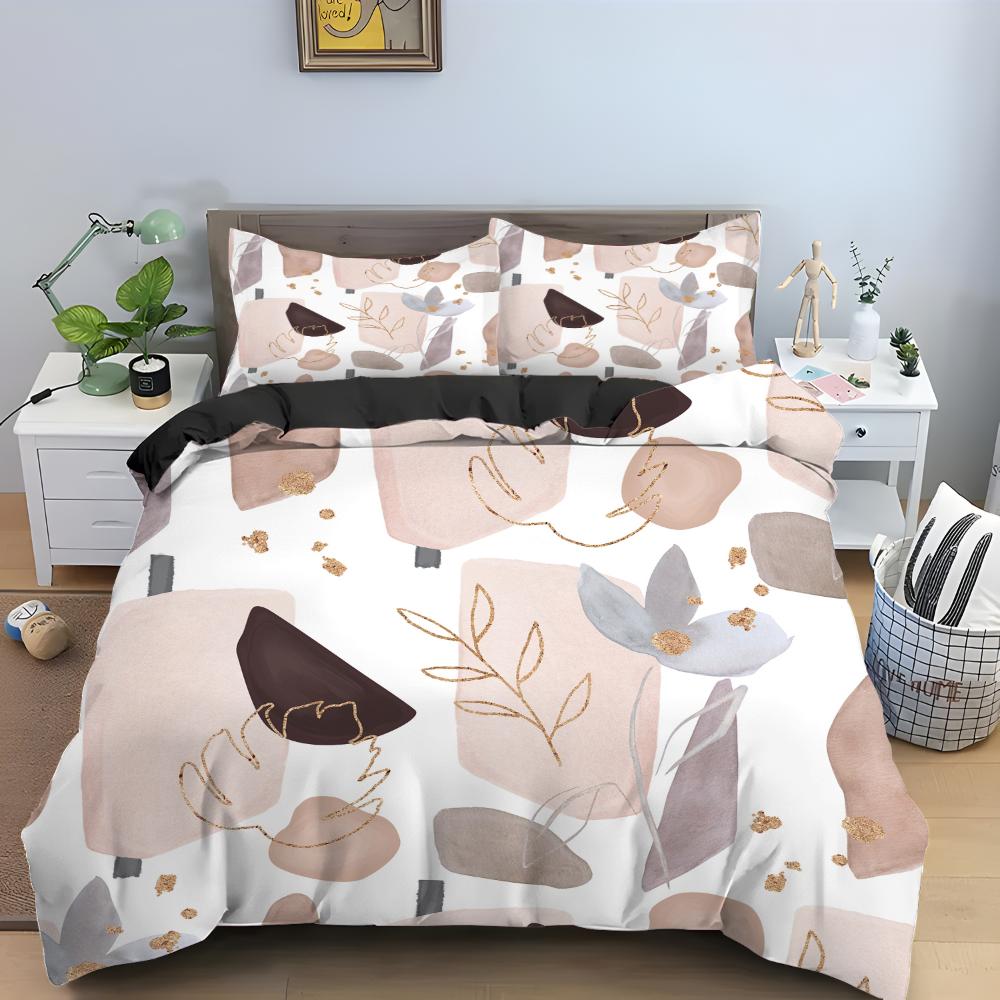 Love Heart Pattern King Queen Duvet Cover Women Heart-shaped Print Bedding Set Red Black Quilt Cover Polyester Comforter Cover