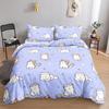 Cat Bedding Set, Duvet Cover for Children Adults,  Cute Pink Cat Chec Pattern Duvet Cover with Pillowcase Microfibre Bedding Set