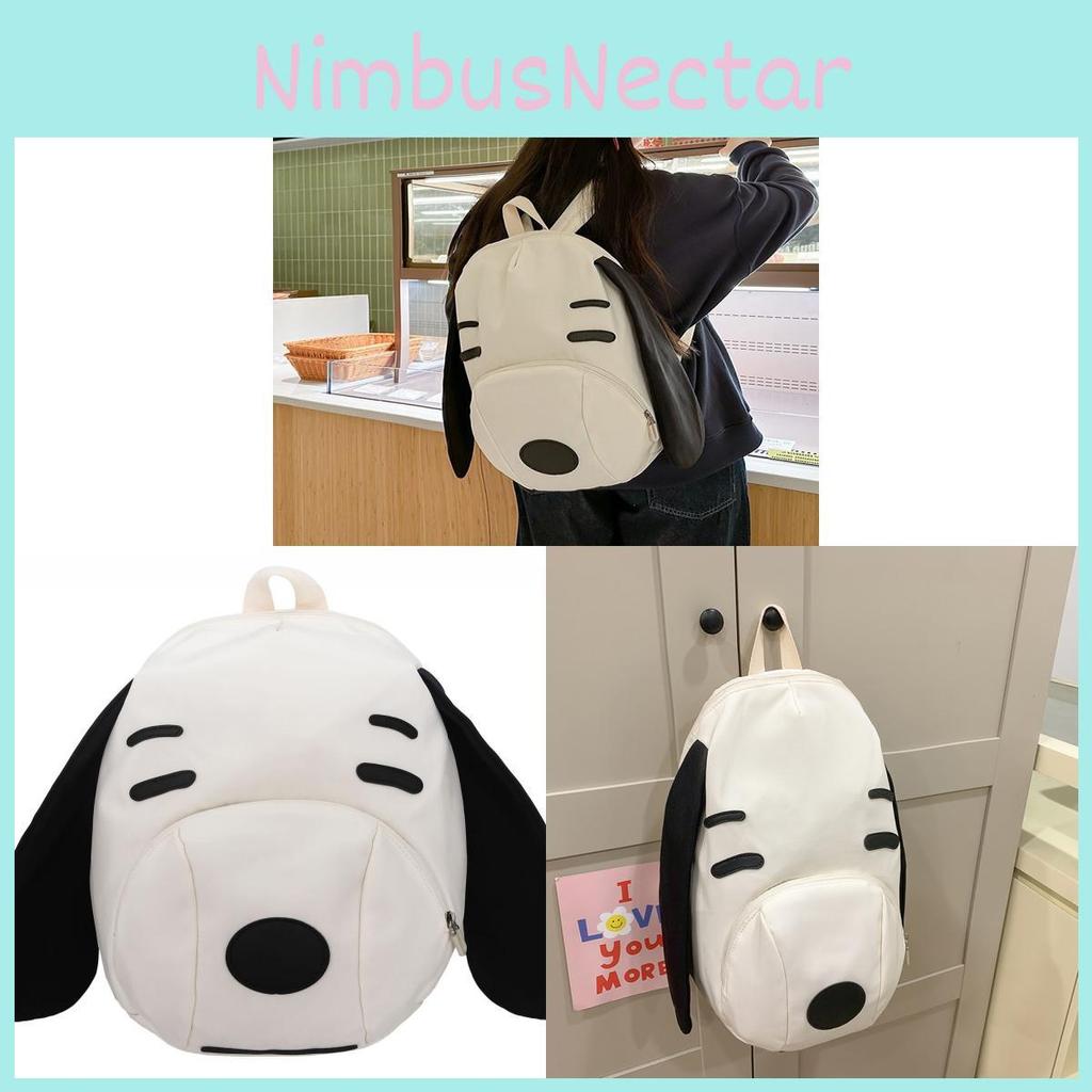 Snoopy Cartoon Backpack For Kids With Nylon And Laptop Storage