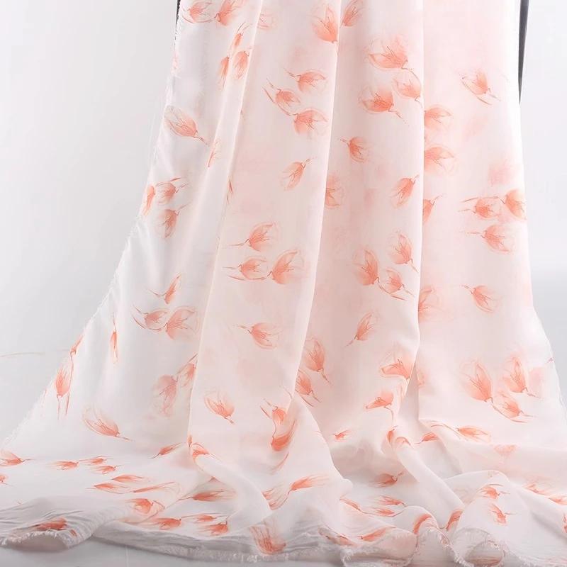 100x150cm 75D Imprimeu Leopard Șifon Material Rochie de Var cu Bretele Protecție Solară Subțire Transparentă Cădere Liberă Material Șifon Fără Șifonare