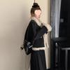 2025 Winter Women's French Chic Black Corduroy Lambswool Coat – Petite Eco-friendly Fur Plush Top
