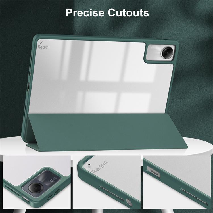 Compatible with Xiaomi 6 Pro Redmi Pad 10.6 Redmi SE 11 8.7 Pro 12.1 Tablet Acrylic Transparent Tri-fold Anti-Fall Leather Cover