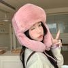 Outdoor Leisure Windproof and Warm Scarf Hat for Women's Winter Versatile Thick Plush Hat To Show Off Their Face Small Bag Head Hat