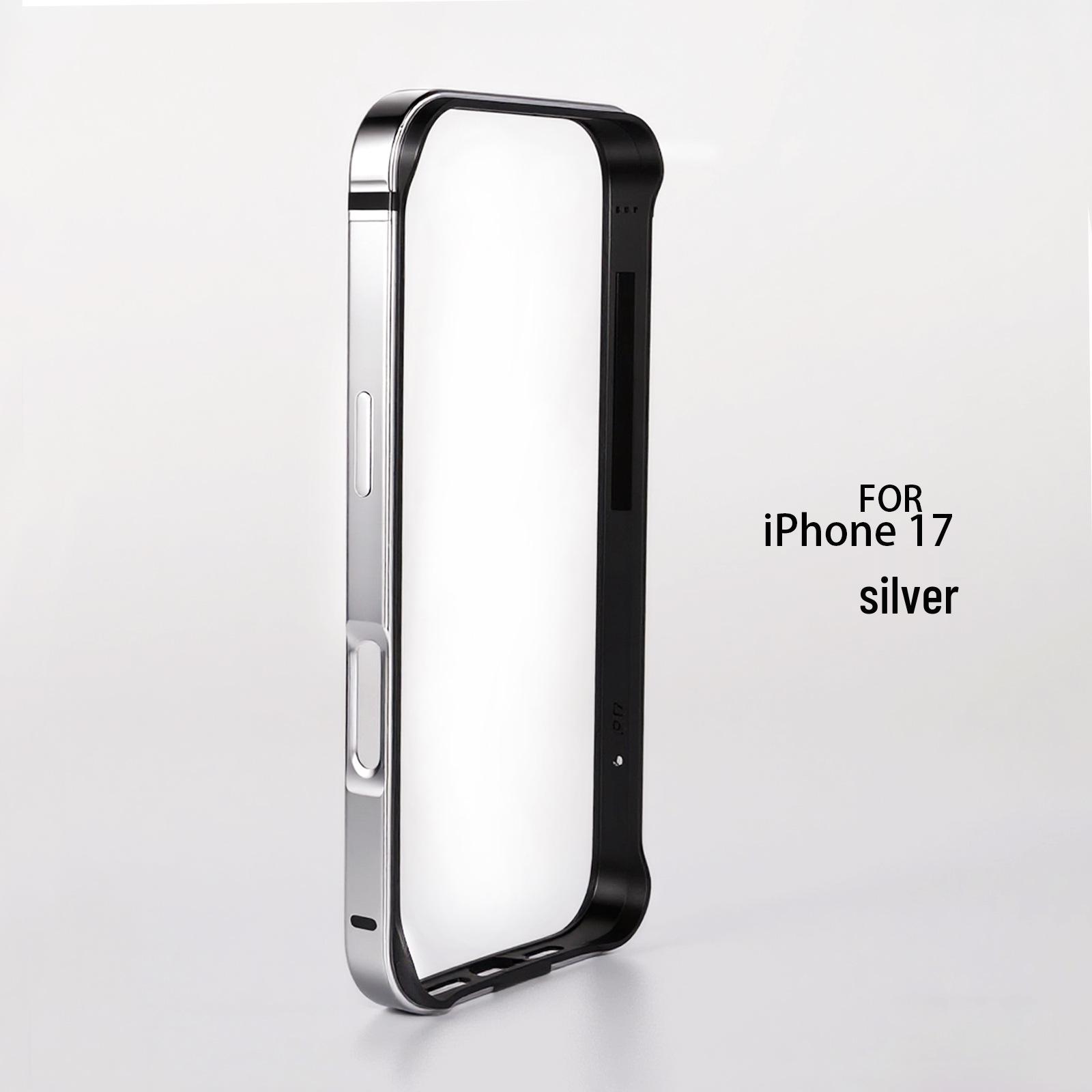 Креативный металлический бампер, защищающий от падений, для iPhone 17 - Бестселлер iPhone17 серебряный