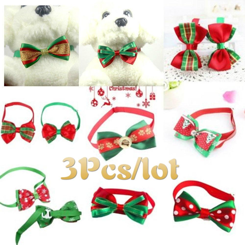 1pc Multi-Pattern Cloth Pet Bow Puppy Necklace Christmas Decor Prop Personilzed Safe Adjustable