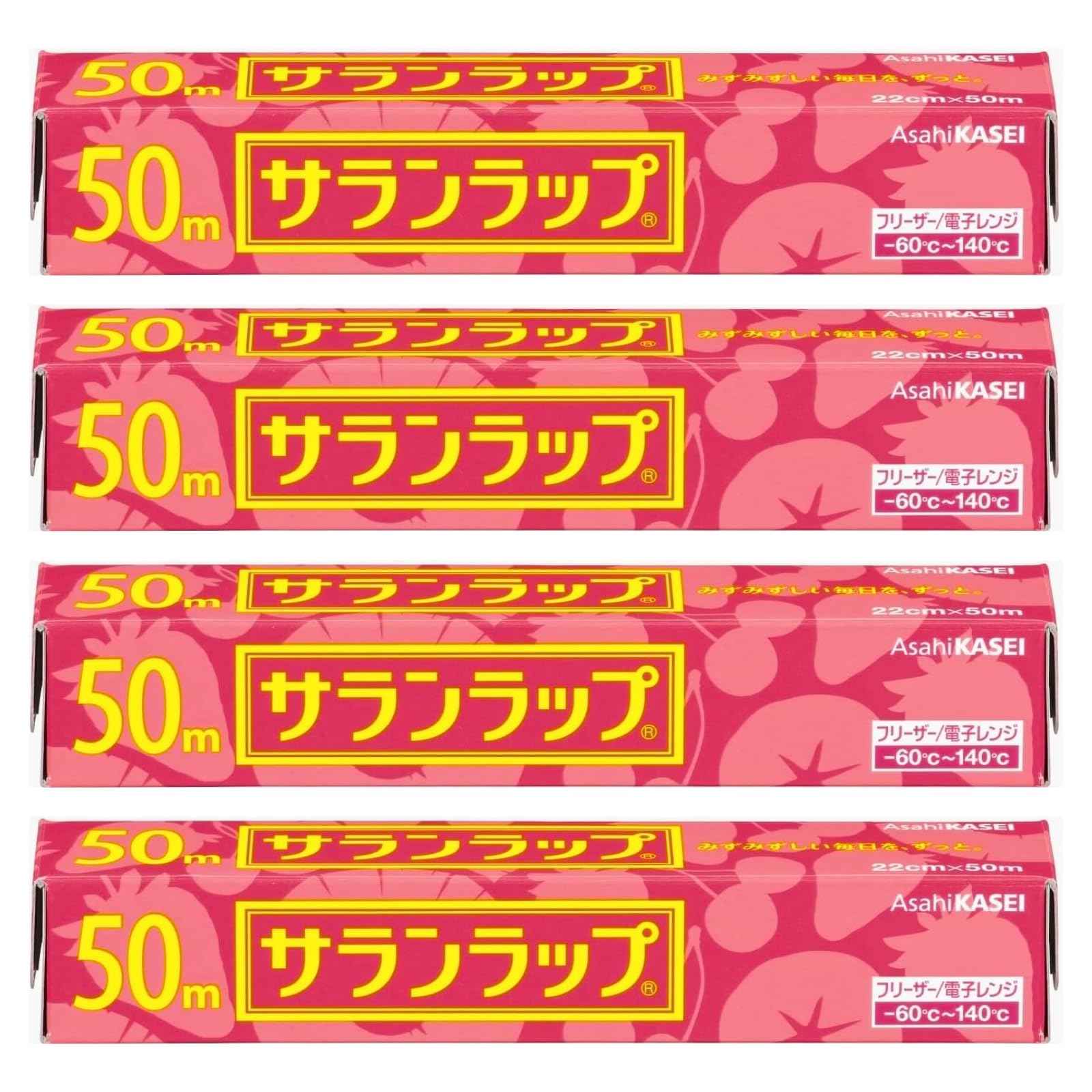 

4 rolls in Saran wrap 22cm x 50m x 4 set Cuts 50m that can be used for a long [Buy bulk] cleanly! time! розовый