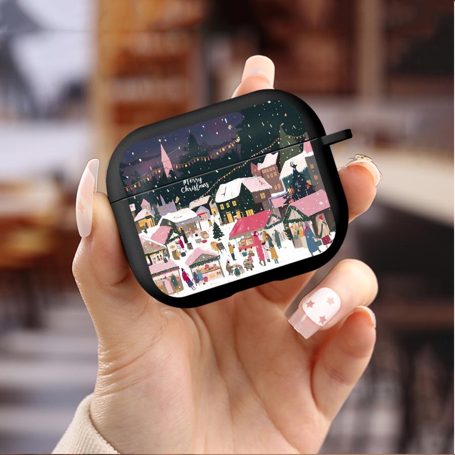 Case For Airpods 1 4 Pro3 3 2 Pro Pro2 Earphone Cases Cover Christmas Town