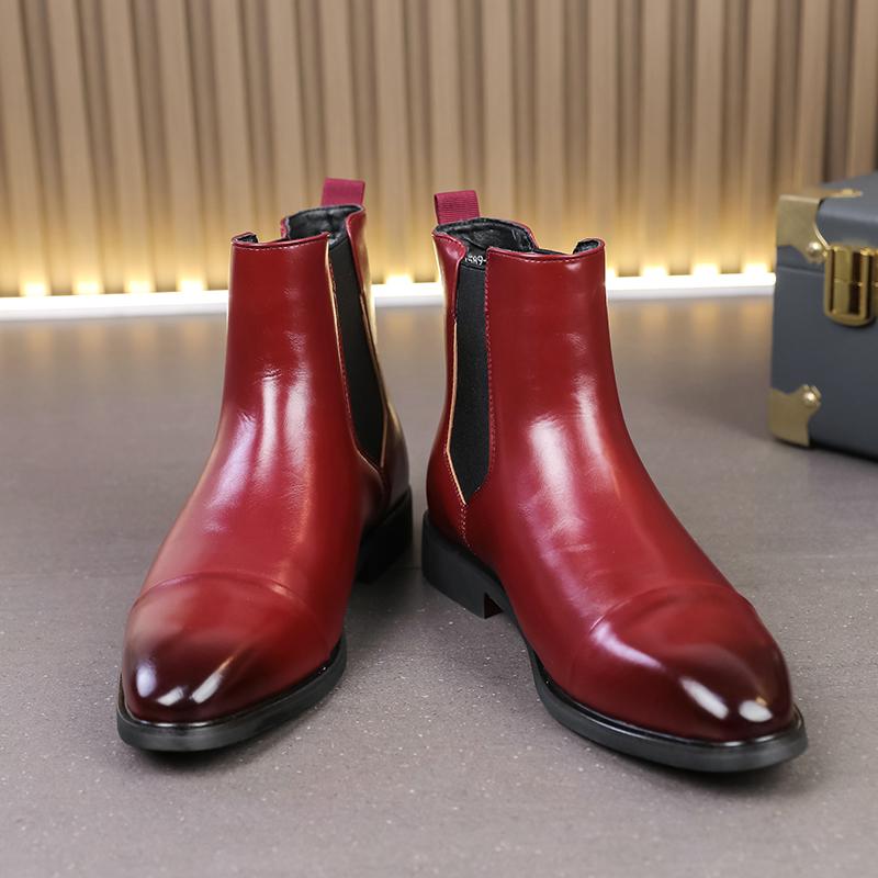 Fashion Leather Casual Boots Men Loafers Luxury Design Slip On Male Dress Boots Leisure Style Big Size Good Wear-resistant Sole