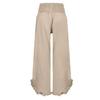 Women Casual Pants Pleated Elastic High Waist Wide Leg Long Trousers with Pockets Ruffle