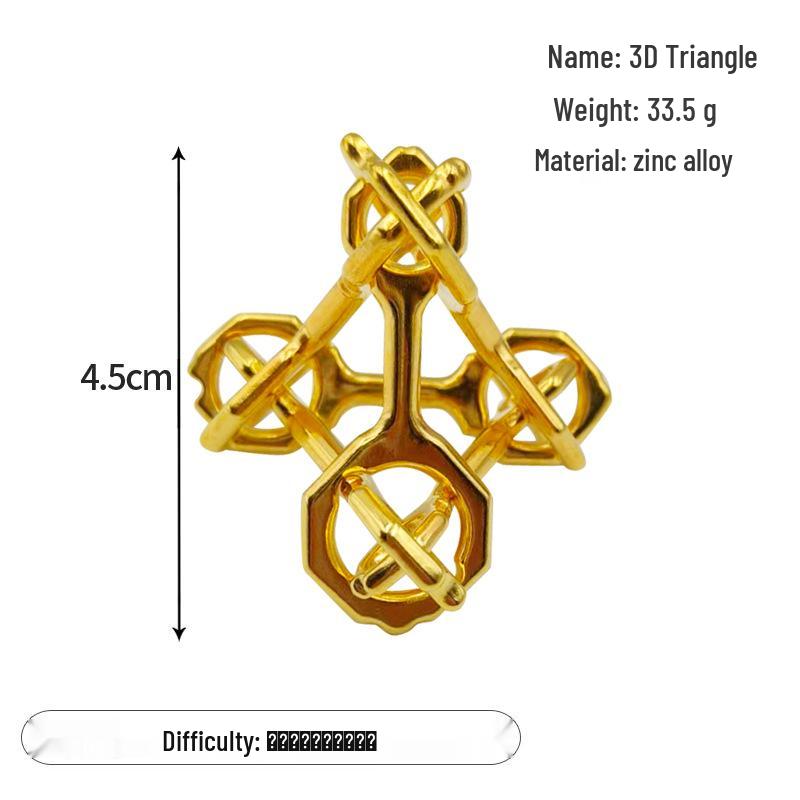Zinc Alloy Kongming Puzzle Lock: Disentanglement Ring Educational Toy