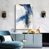 Luxury Style Blue Golden Abstract Simplicity Graphic Art Contemporary Canvas Painting Poster Print Wall Picture Home Decoration