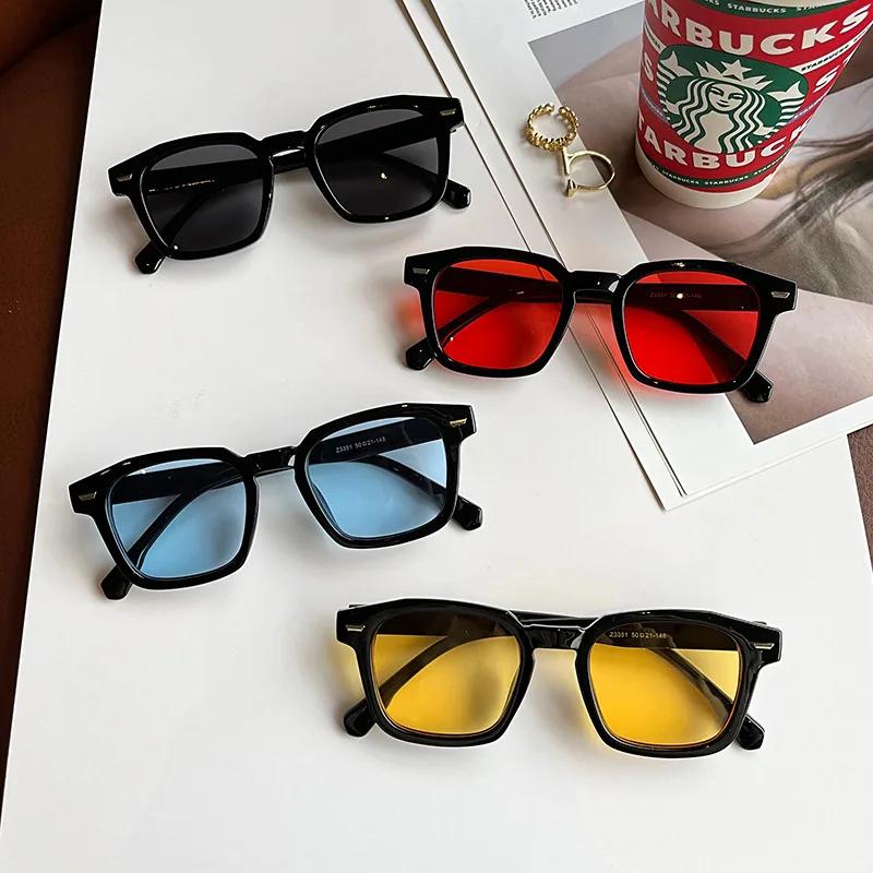 Fashion Plain Square Sunglasses Men Women Brand Designer Classic Vintage Sun Glasses Male Travel Shades