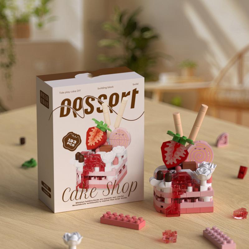 Mini Building Block Food Construction Set Bricks Toys for Children 8 Year Micro Bricks for Adults Birthday Gifts Cake Decoration