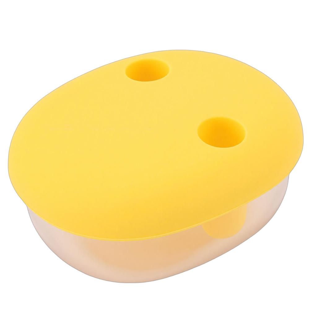 2 in 1 No Mess Snack Container   Proof Food Storage Snack Box with Finger Lid Keep Hands Clean Yellow