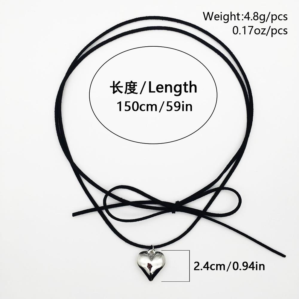 Item Jewelry Adjustable Fleece Rope Choker Women's Simple Personality Peach Heart Love Pendant Necklace