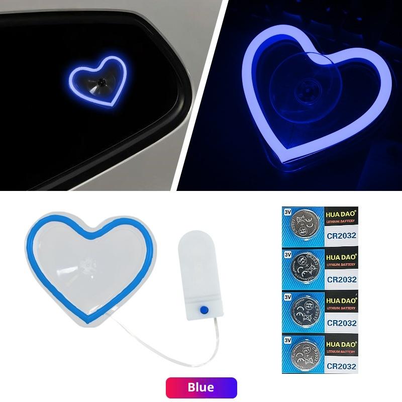 Car Led Window Lights Interior Decoration Lights Glowing Heart Atmosphere Lights Car Modification Neon Car Decoration