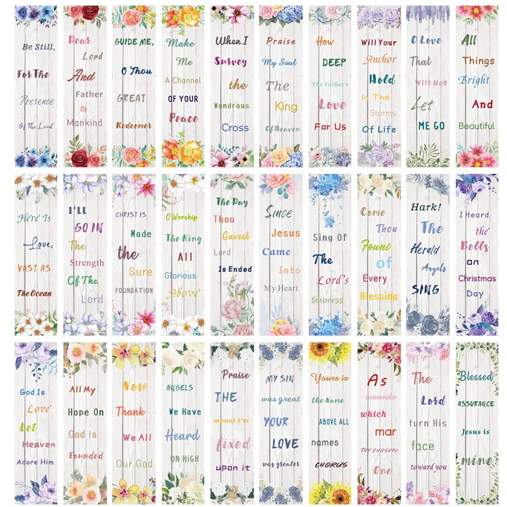 

30PCS Biblical Poetry Card Bookmark Skateboard Living Waterproof Graffiti Paper Guitar Card Art Picture Book Lovers to Bookmark