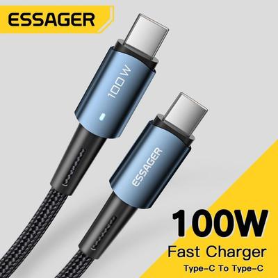 Essager USB C Cable 100W PD QC 4.0 3.0 USB Type C Cable Fast Charging Cable Type C for MacBook Pro Samsung Xiaomi Charge Cable