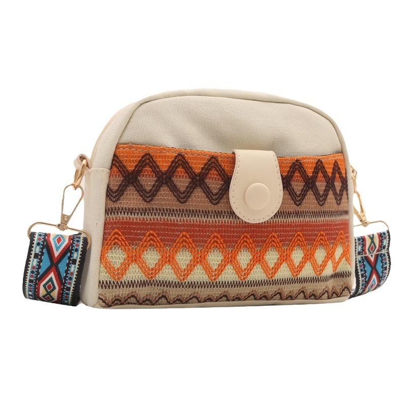 2024 spring new trendy fashion simple retro shoulder crossbody small square bag large capacity foreign style ethnic style women's bag